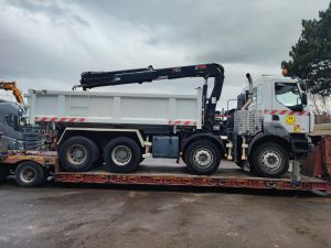 Départ camion benne grue Renault 410 DXI